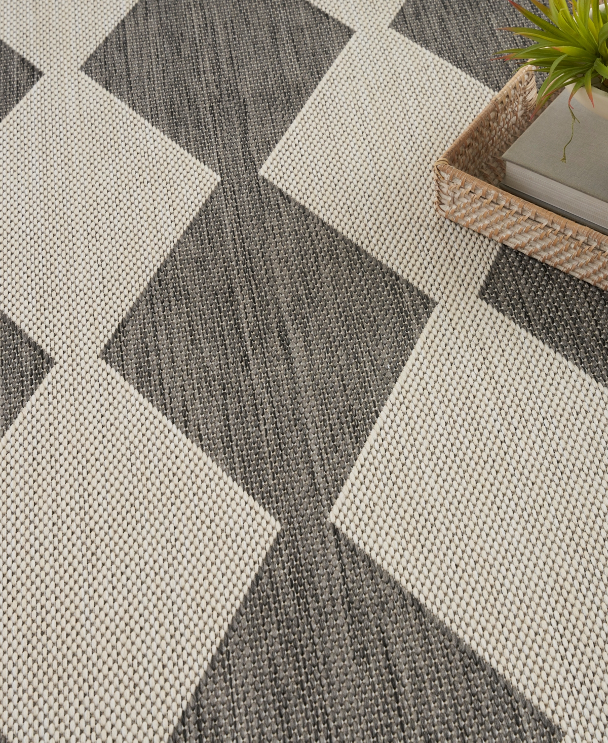 Nourison Home Positano Pos04 4'x6' Area Rug In Charcoal