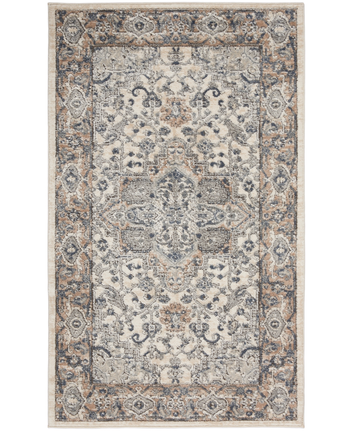 Nourison Home Quarry Qua05 3'x5' Area Rug In Ivory,gray