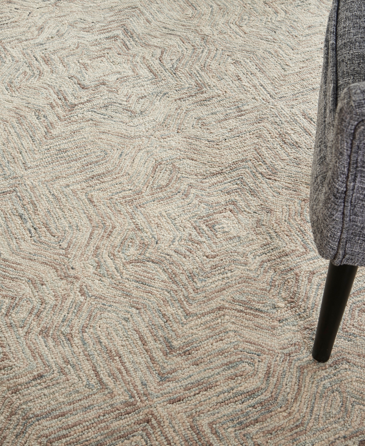 Nourison Home Interlock Itl03 8'x10'6" Area Rug In Blue,ivory