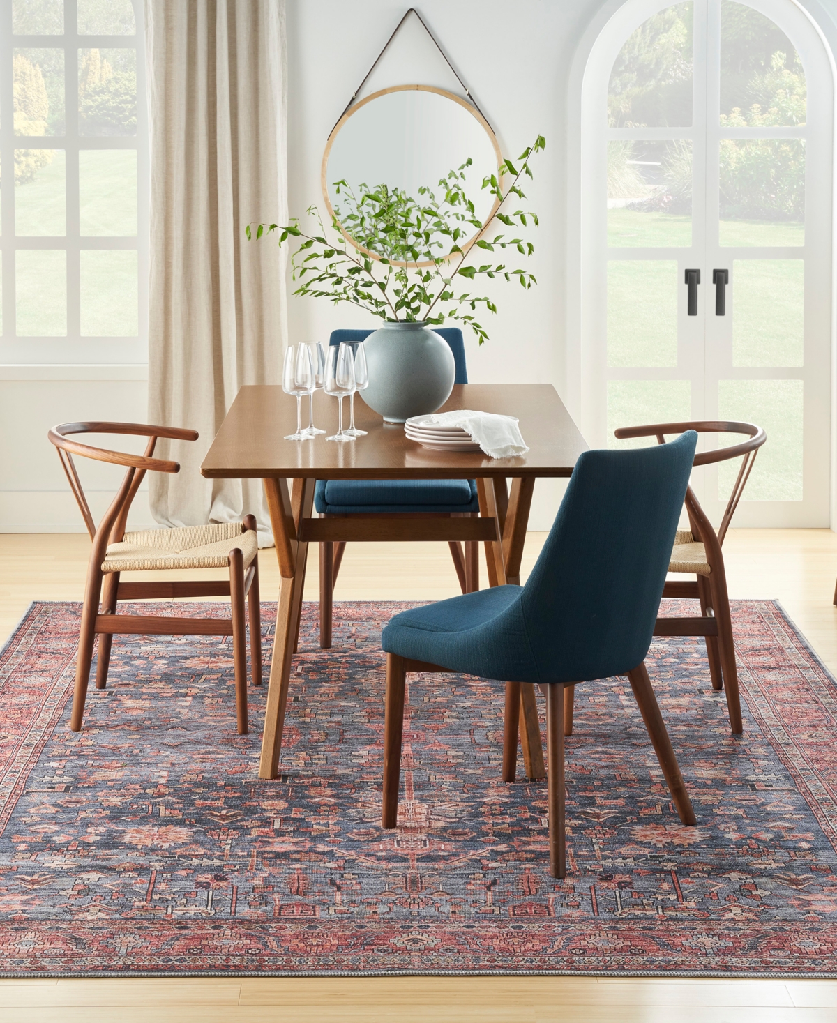 Nourison Home Grand Washables Grw02 5'3"x7'3" Area Rug In Navy,brick