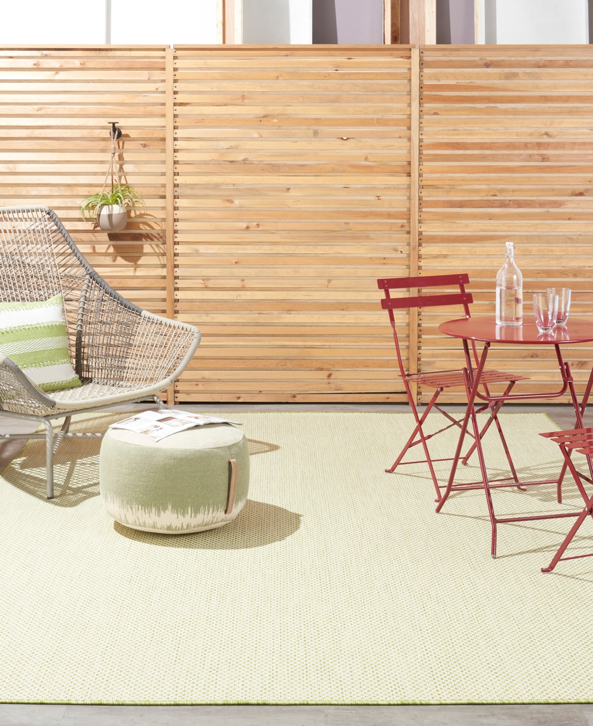 Nourison Home Courtyard Cou01 7'x10' Area Rug In Ivory,moss
