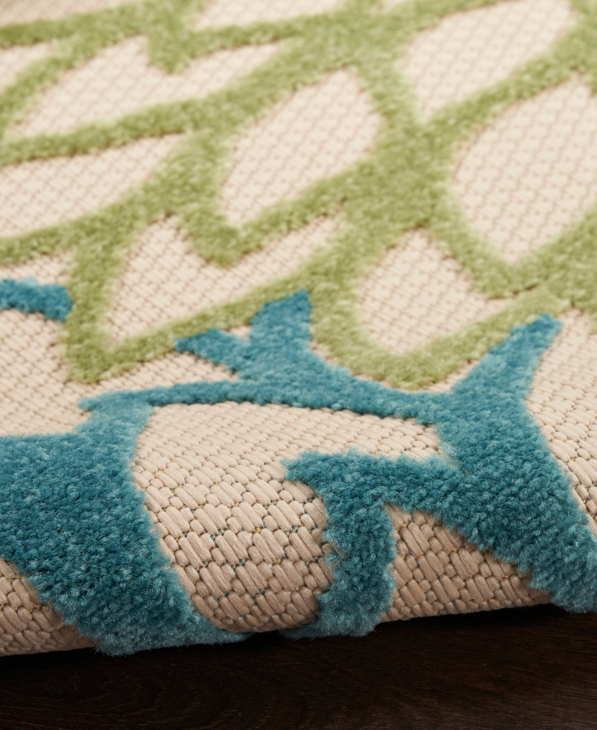 Nourison Home Aloha Alh05 6'x9' Area Rug In Green,multi