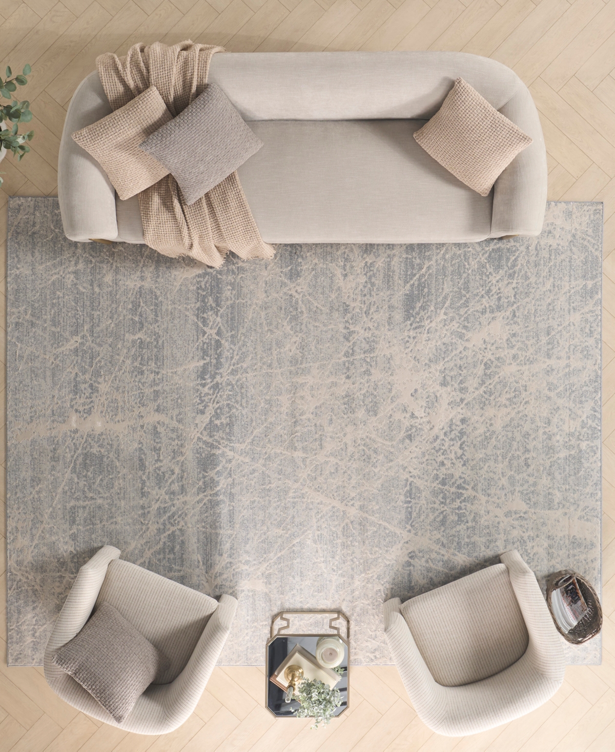 Nourison Home Exhale Exl02 7'10"x9'10" Area Rug In Ivory,gray