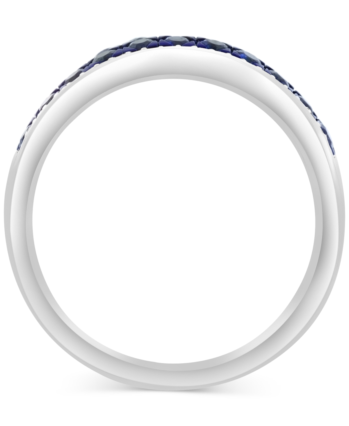 Effy Collection Effy Men's Sapphire (1-1/4 Ct. T.w.) & Diamond (1/8 Ct. T.w.) Cluster Ring In Sterling Silver In Silver