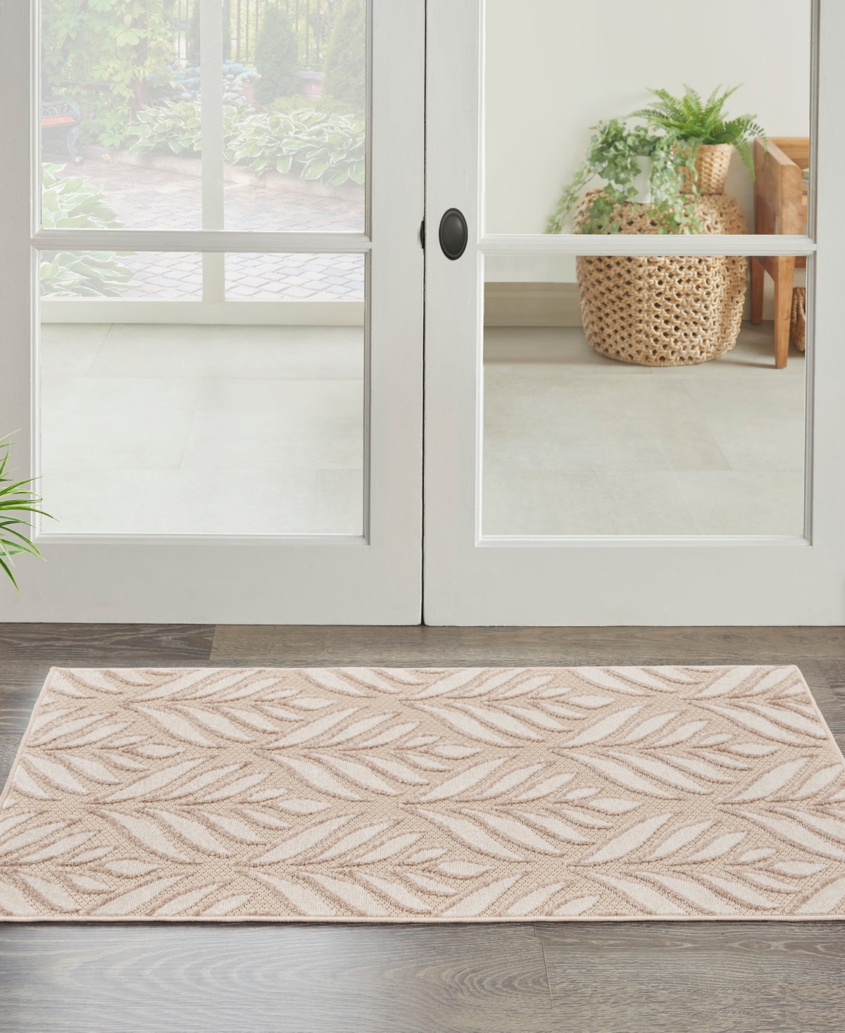 Nourison Home Aloha Alh35 2'8"x4' Area Rug In Ivory,gray