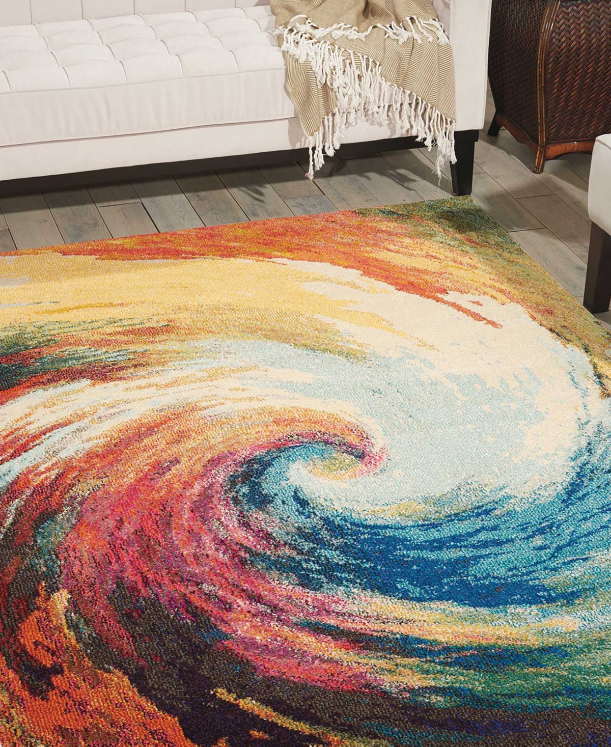 Nourison Home Celestial Ces07 5'3"x7'3" Area Rug In Multi,blue