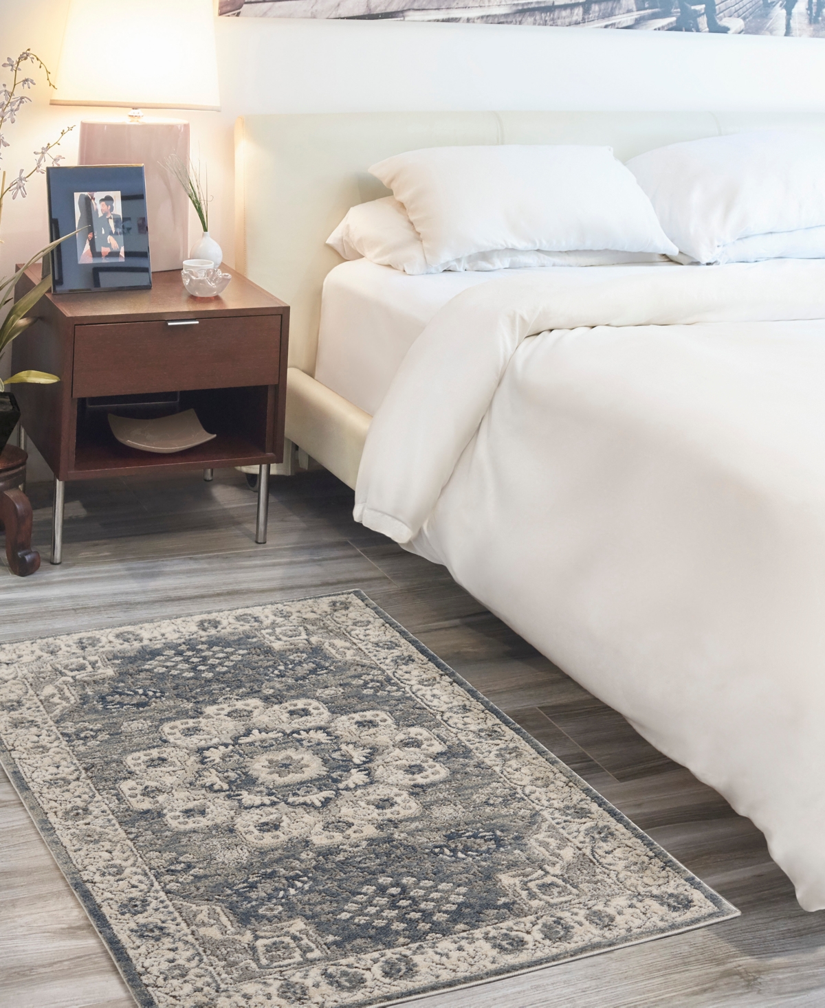 Nourison Home Quarry Qua07 3'x5' Area Rug In Gray,ivory