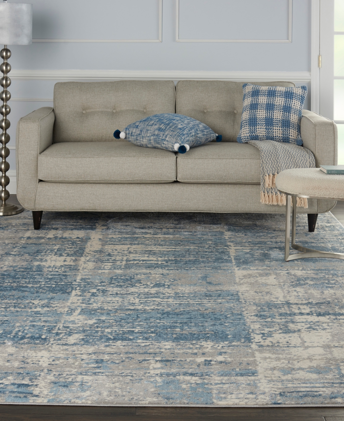 Nourison Home Solace Sla02 8'x10' Area Rug In Ivory,gray