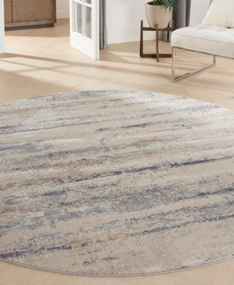Nourison Home Rustic Textures Rus04 5'3"x5'3" Round Area Rug In Beige,gray