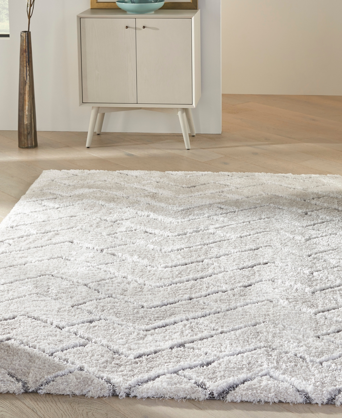 Nourison Home Dreamy Shag Drs03 5'3"x7'3" Area Rug In Ivory,gray