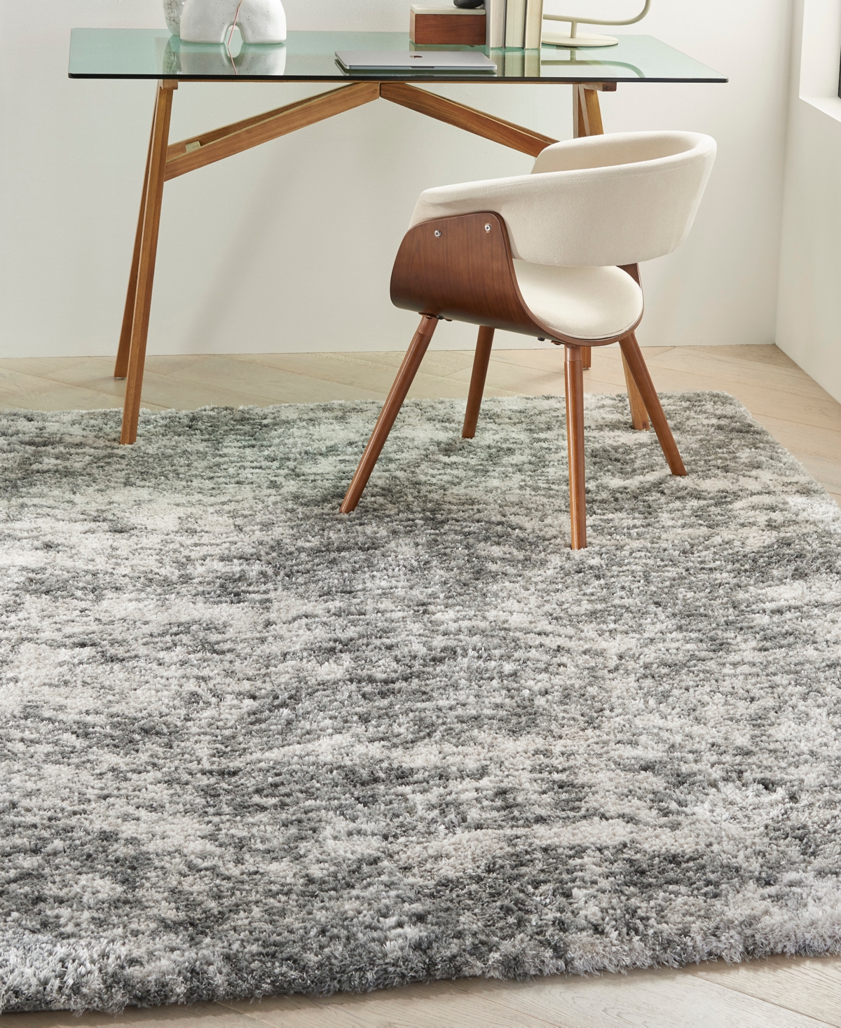 Nourison Home Dreamy Shag Drs04 5'3"x7'3" Area Rug In Charcoal