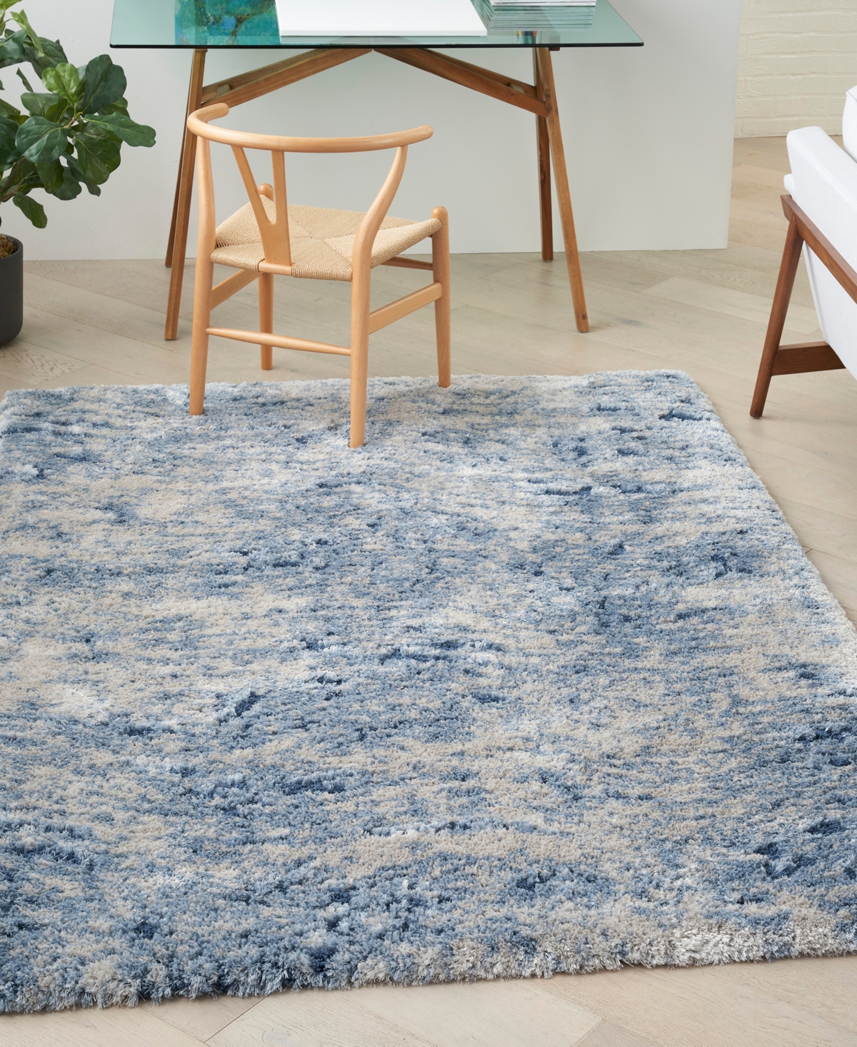 Nourison Home Dreamy Shag Drs06 4'x6' Area Rug In Mist