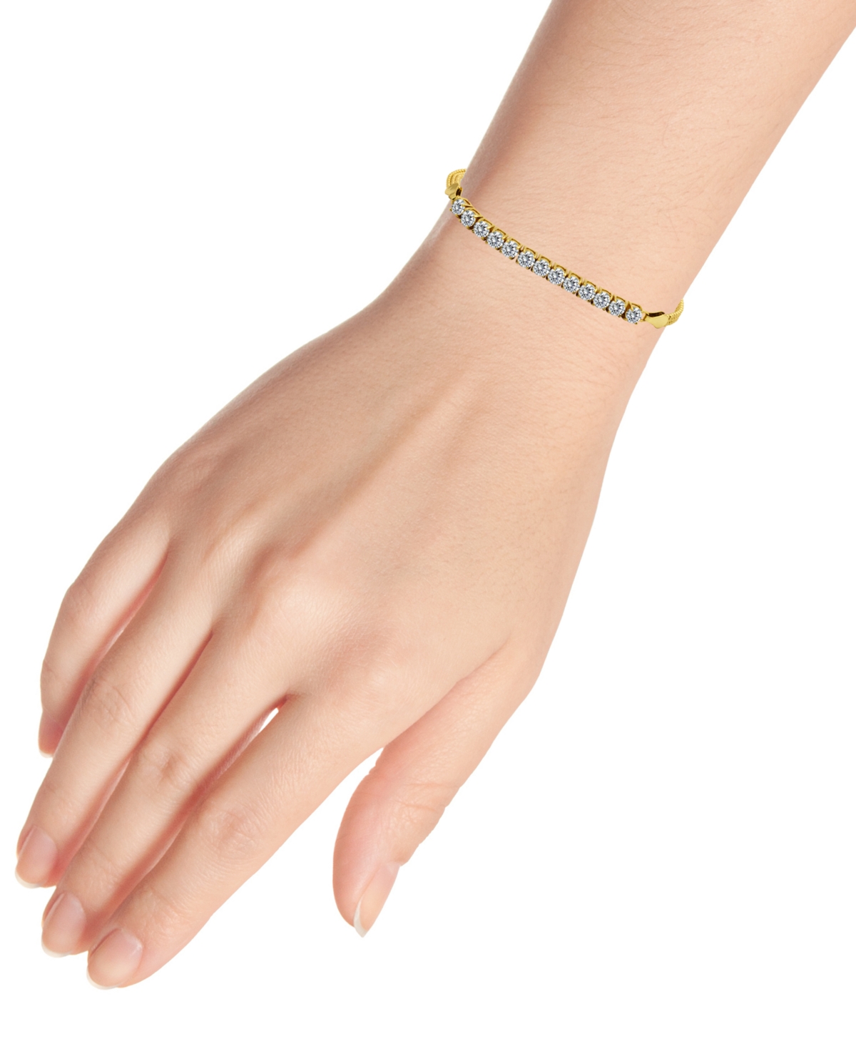 GIANI BERNINI CUBIC ZIRCONIA BEADED CHAIN BRACELET, CREATED FOR MACY'S 