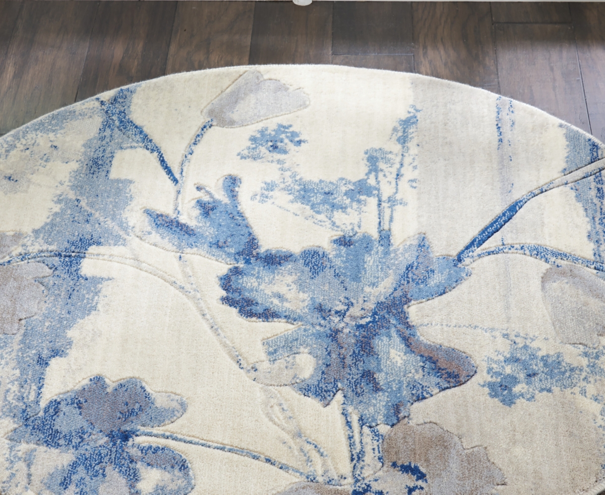 Nourison Home Somerset St18 3'6"x3'6" Round Area Rug In Ivory,blue