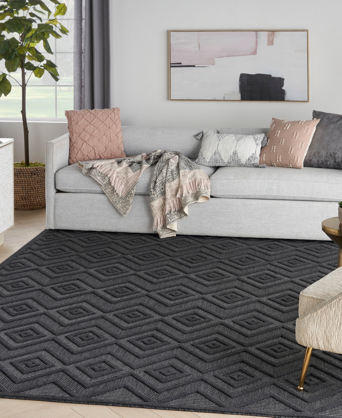 Nourison Home Versatile Nrv01 7'x10' Area Rug In Charcoal