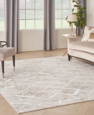 Nourison Home Glitz Glz02 Rug Collection In Ivory,gray