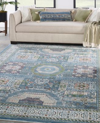 Nourison Home Ankara Global Anr17 Rug Collection In Ivory,mist