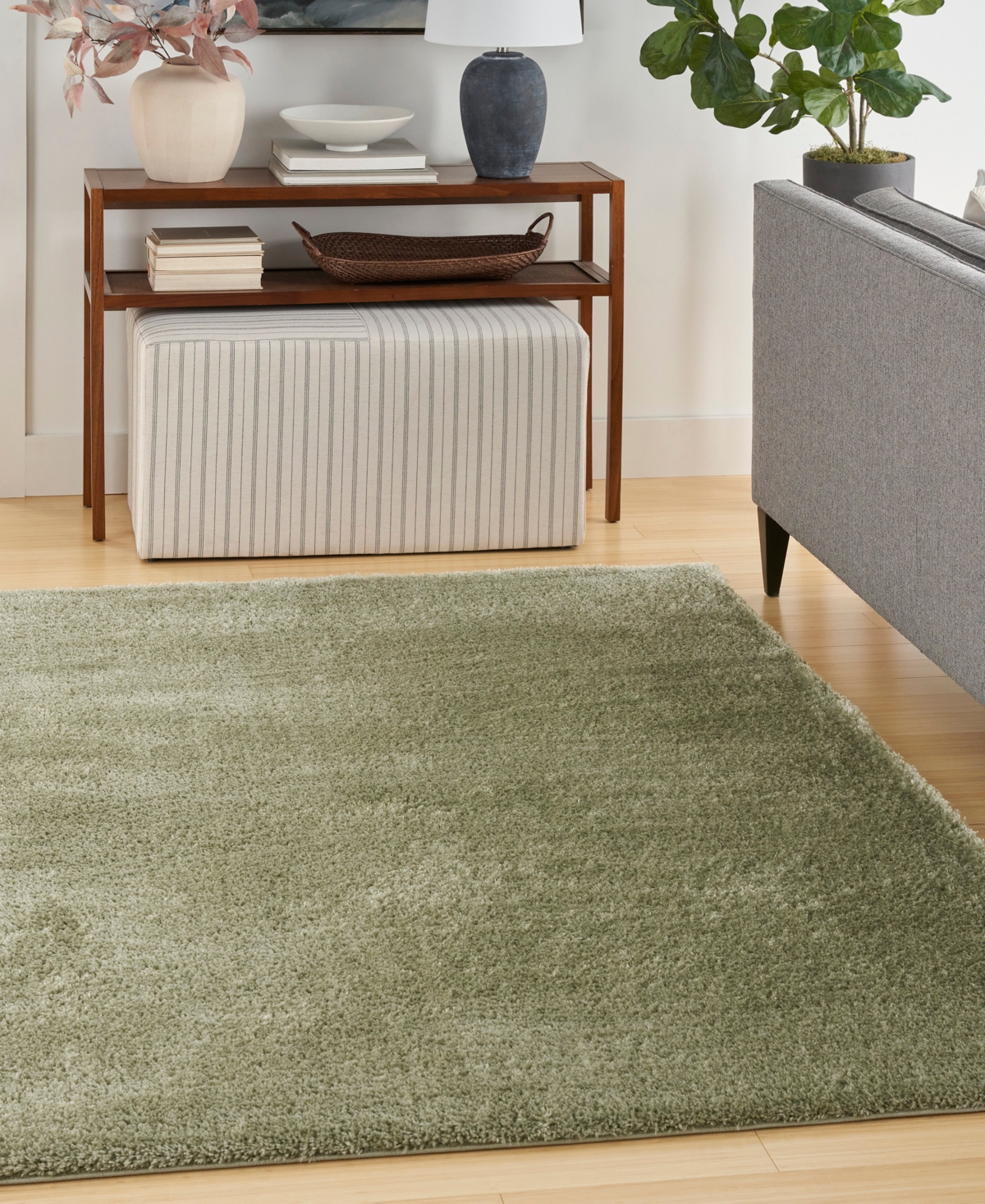 Nourison Home Pacific Shag Pcs01 7'10"x9'10" Area Rug In Green