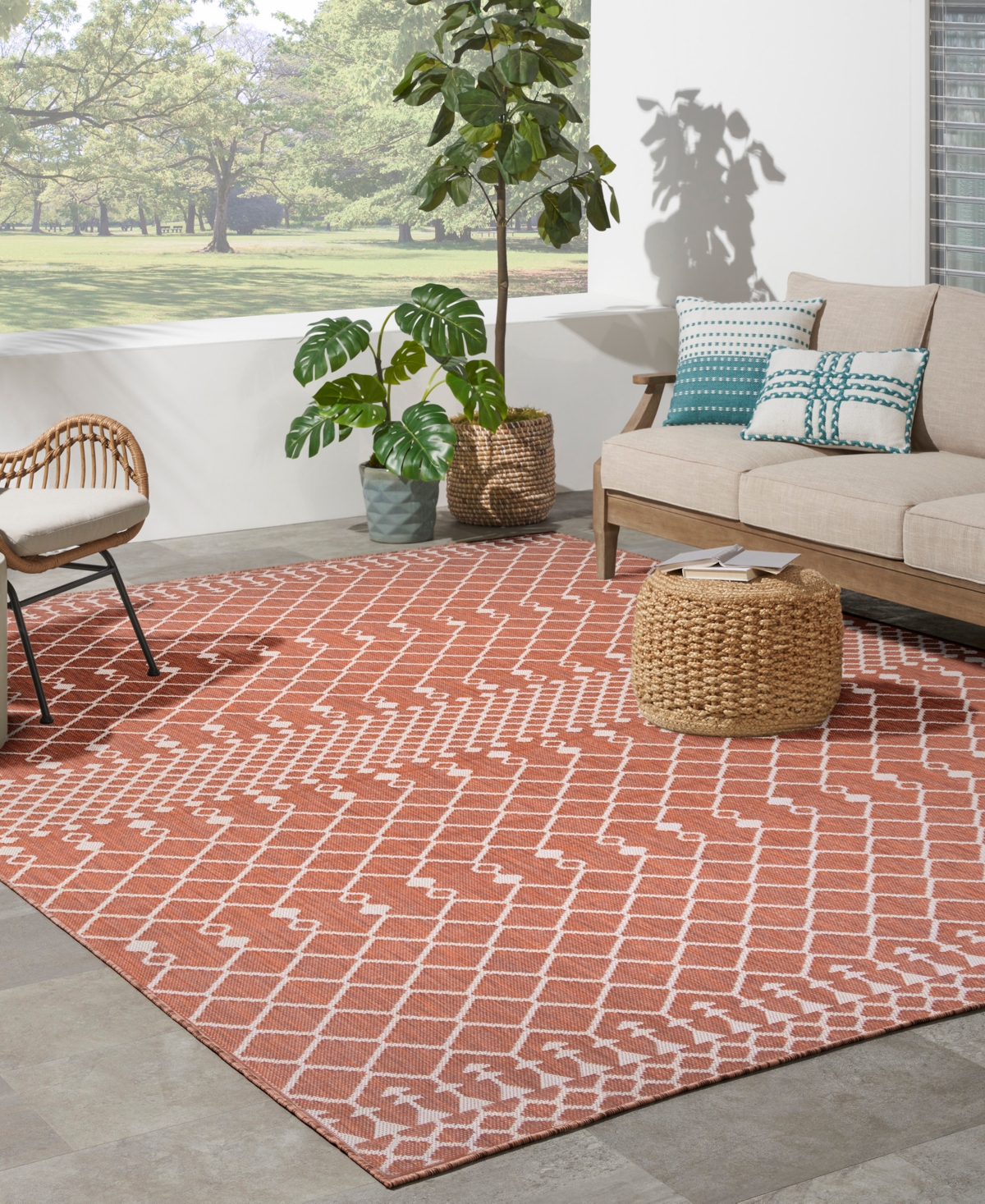 Nourison Home Positano Pos02 8'x10' Area Rug In Terracotta