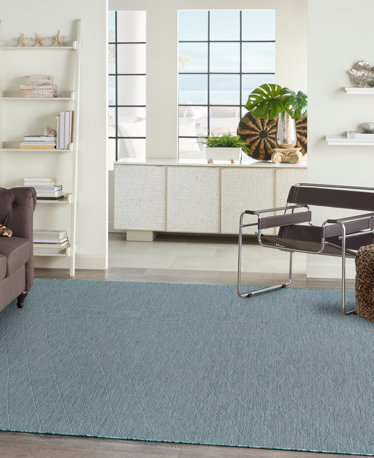 Nourison Home Washable Solutions Wsl01 8'x10' Area Rug In Aqua