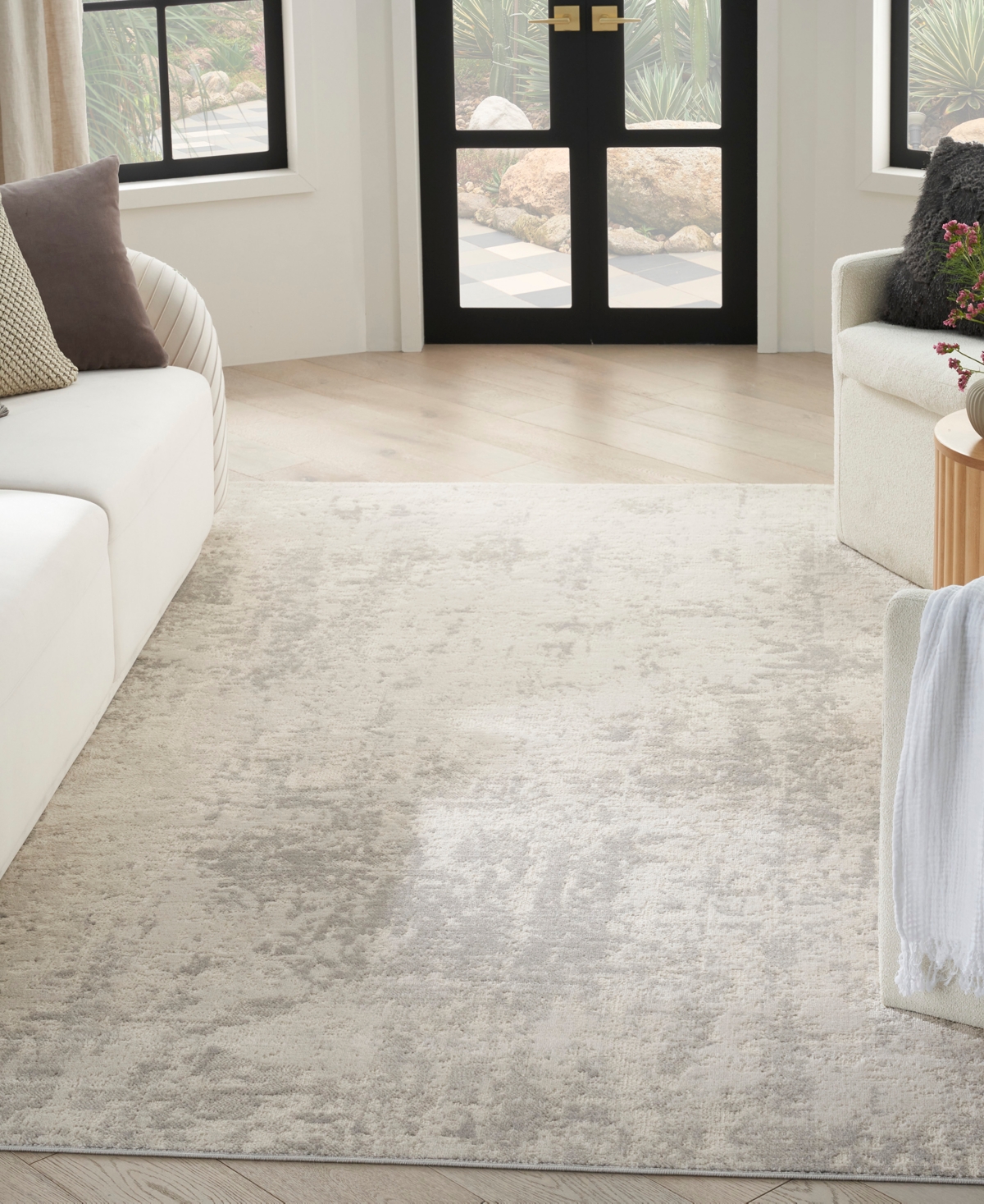 Nourison Home Quarry Qua01 7'10"x9'10" Area Rug In Cream,gray