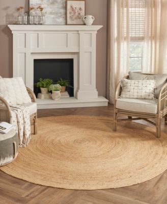 Natural Jute NJT03 8'x8' Round Area Rug