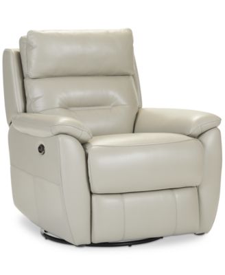 Ossorio Leather Power Swivel Glide Recliner, Created for Macy's