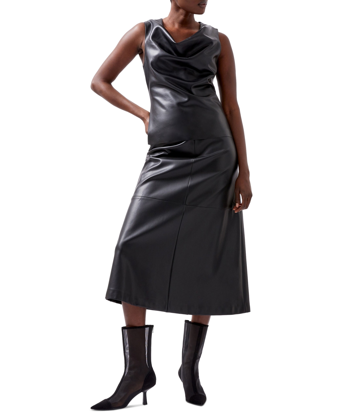 FRENCH CONNECTION WOMEN'S ELETTRA FAUX-LEATHER DRESS 