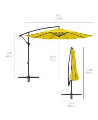 10ft Offset Hanging Outdoor Market Patio Umbrella w/ Easy Tilt Adjustment