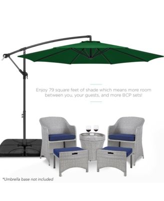 10ft Offset Hanging Outdoor Market Patio Umbrella w/ Easy Tilt Adjustment