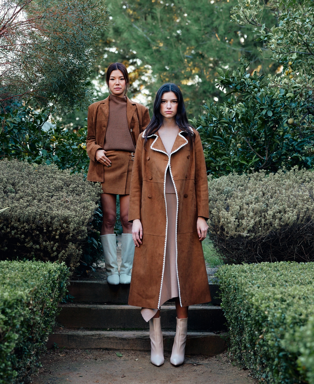 En Saison Women's Logan Faux-Suede Belted Trench Coat