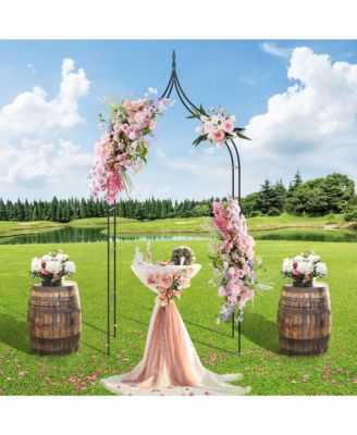 1 PCS Garden Arbor with Multiple Side Crossbars Powder-coated Metal Tubes