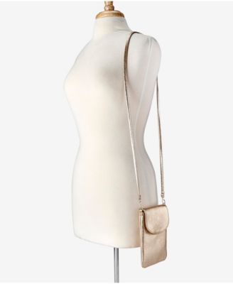 Emmie Metallic Leather Phone Crossbody Bag