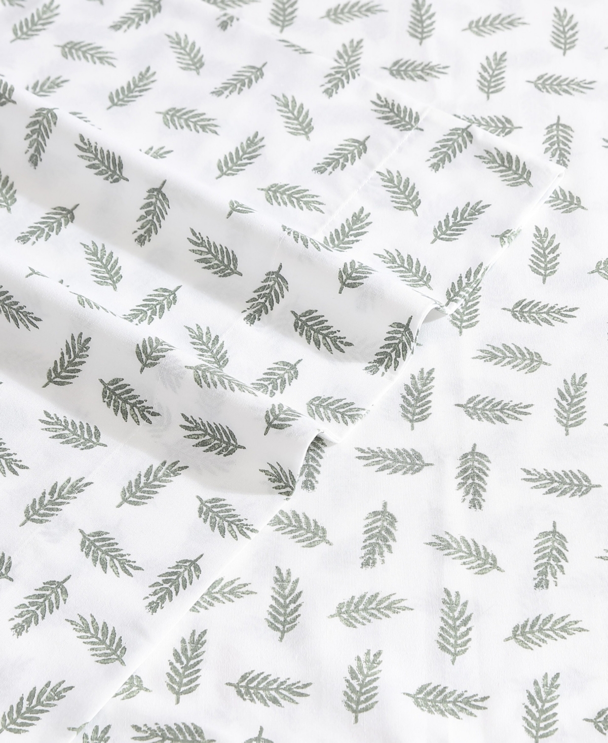 Eddie Bauer Printed 100% Cotton Percale 4-pc. Sheet Set, Full In Laurel Leaves
