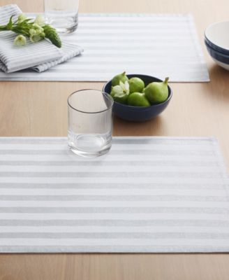 Hand Painted Shirting Stripe Placemat 13" x 19", Set of 4
