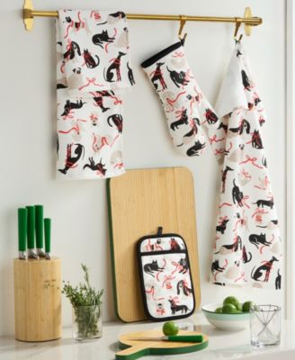 Holiday Pets Kitchen Towel, Oven Mitt & Potholder, Set of 4