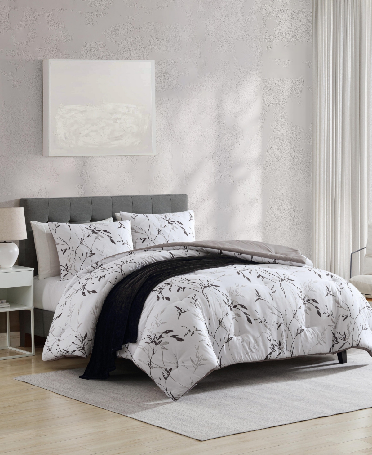 Kenneth Cole New York Closeout!  Ink Wash Vine 3-pc. Comforter Set, Twin In White