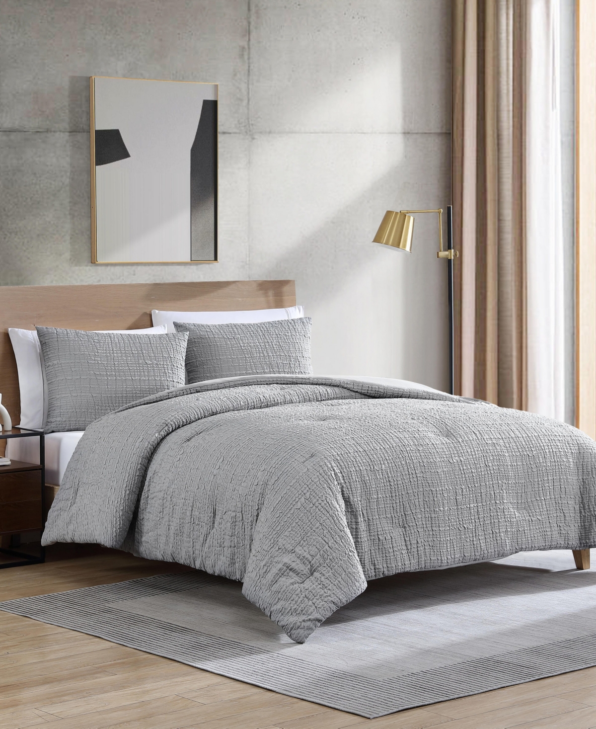 Kenneth Cole New York Serenity Wavy Lines Embossed -Pc. Duvet Cover Set