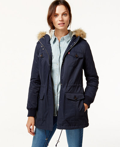 Levi's® Hooded Faux-Fur Sherpa-Lined Jacket