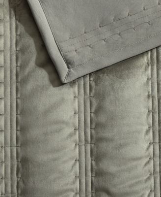 CLOSEOUT! Linear Stitch Velvet 3-Pc. Quilt Set, King