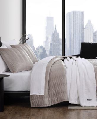 Linear Stitch Velvet 3-Pc. Quilt Set, King