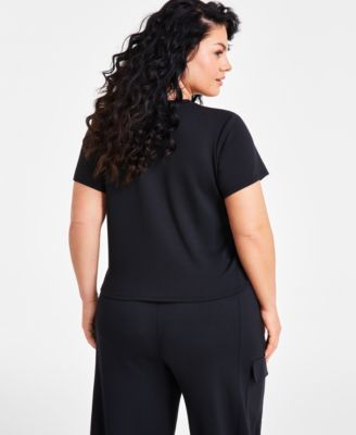 Trendy Plus Size Short-Sleeve Crewneck Tee