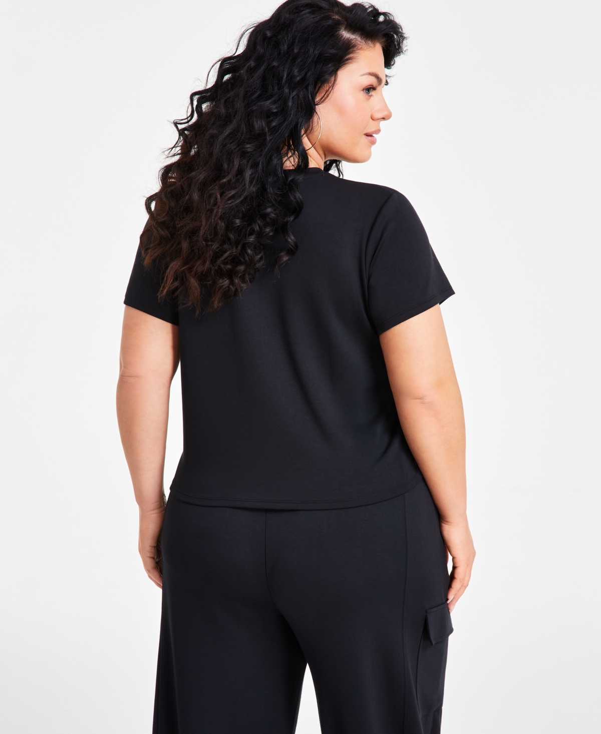 NINA PARKER TRENDY PLUS SIZE SHORT-SLEEVE CREWNECK TEE 