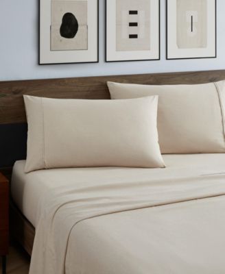 Solid Cationic Brushed Microfiber 4 Piece Sheet Set, Queen