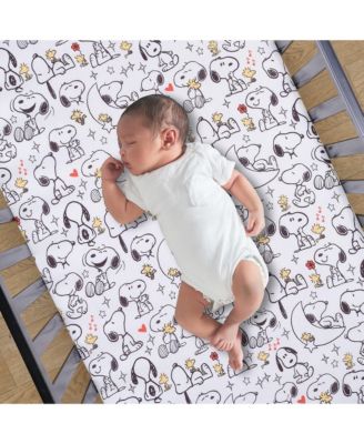 Snoopy Love 3-Piece Infant Baby Nursery Crib Bedding Set