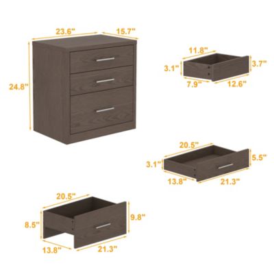 5 Drawers Nightstand with 2 Hidden Drawers,Bedside table,Chest of Drawers