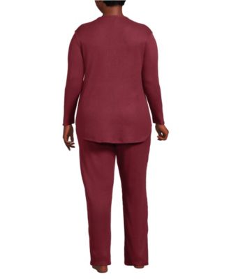 Plus Size Cozy 2 Piece Pajama Set - Long Sleeve Top and Pants