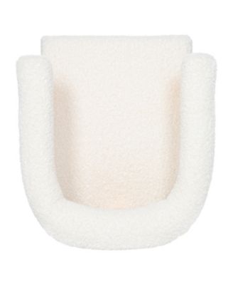 Mid-Century Barrel Accent Chair, Boucle White