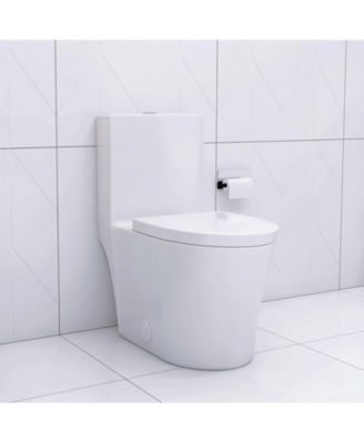 Elongated One Piece Toilet White