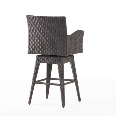 Streamdale Modern Wicker Swivel Barstool with Tapered Legs